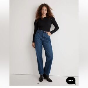 Madewell Baggy Straight Jean in Dark Worn Indigo Wash. SOLD OUT ONLINE!